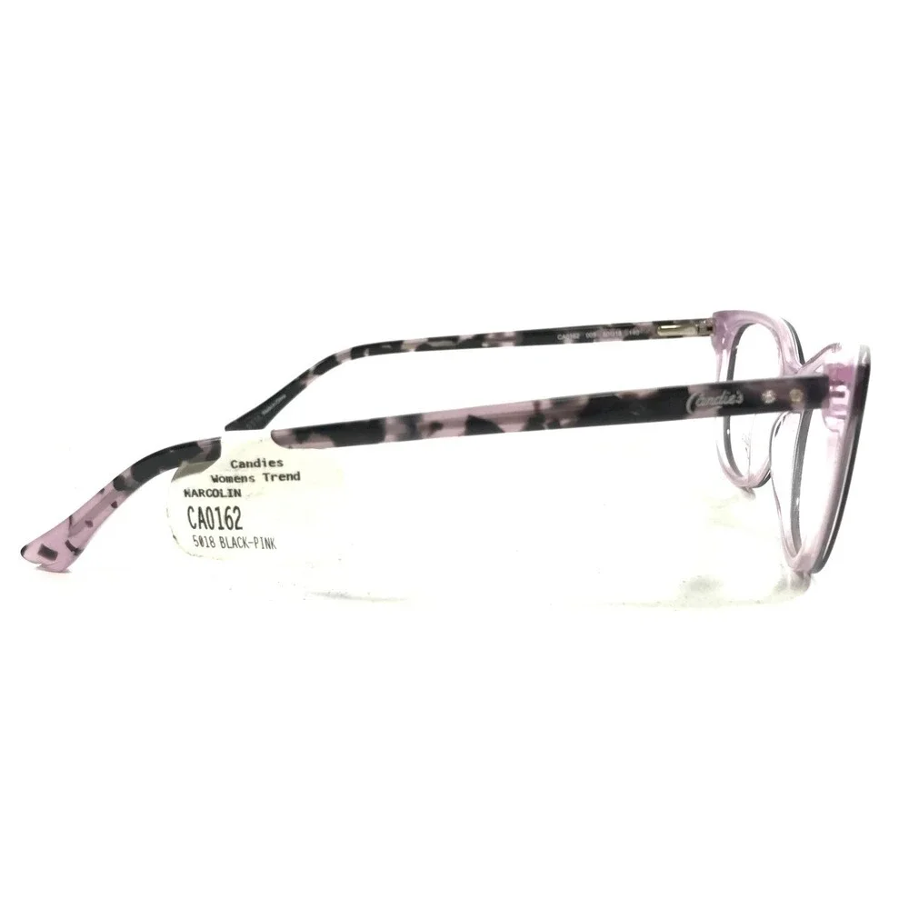 Candies CA0162 005 Eyeglasses Frames Black Purple Round Cat Eye 50-18-140